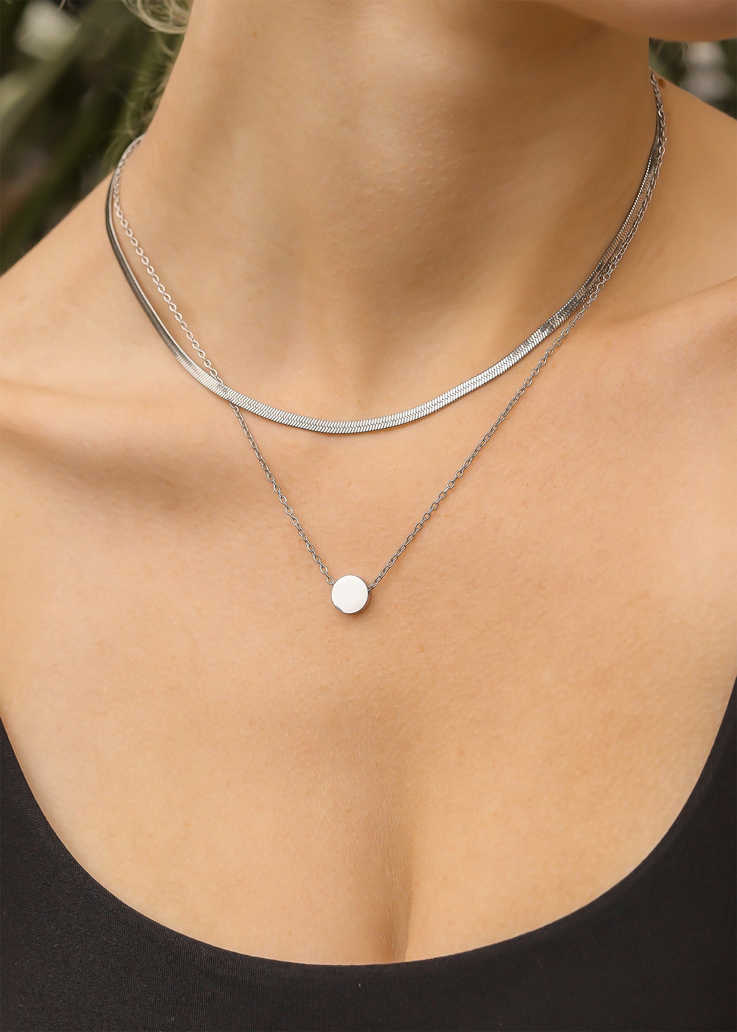 18K Gold PVD Stainless Steel Mini Circle Necklace