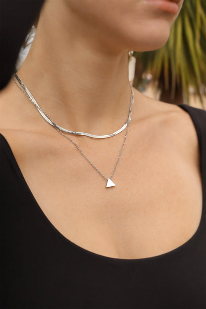18K Gold PVD Stainless Steel Mini Triangle Necklace