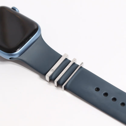 Stainless Steel Engravable 3 Piece Heart Smart Watch Charm Set