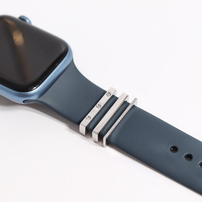 Stainless Steel Engravable 3 Piece Smart Watch Charm Set