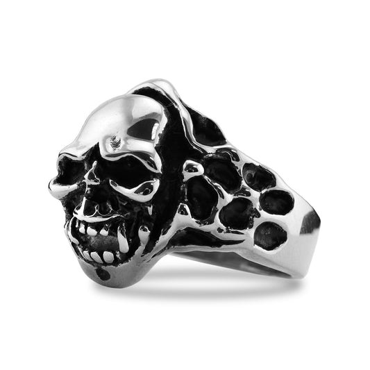 Polished Skull Stainless Steel Ring