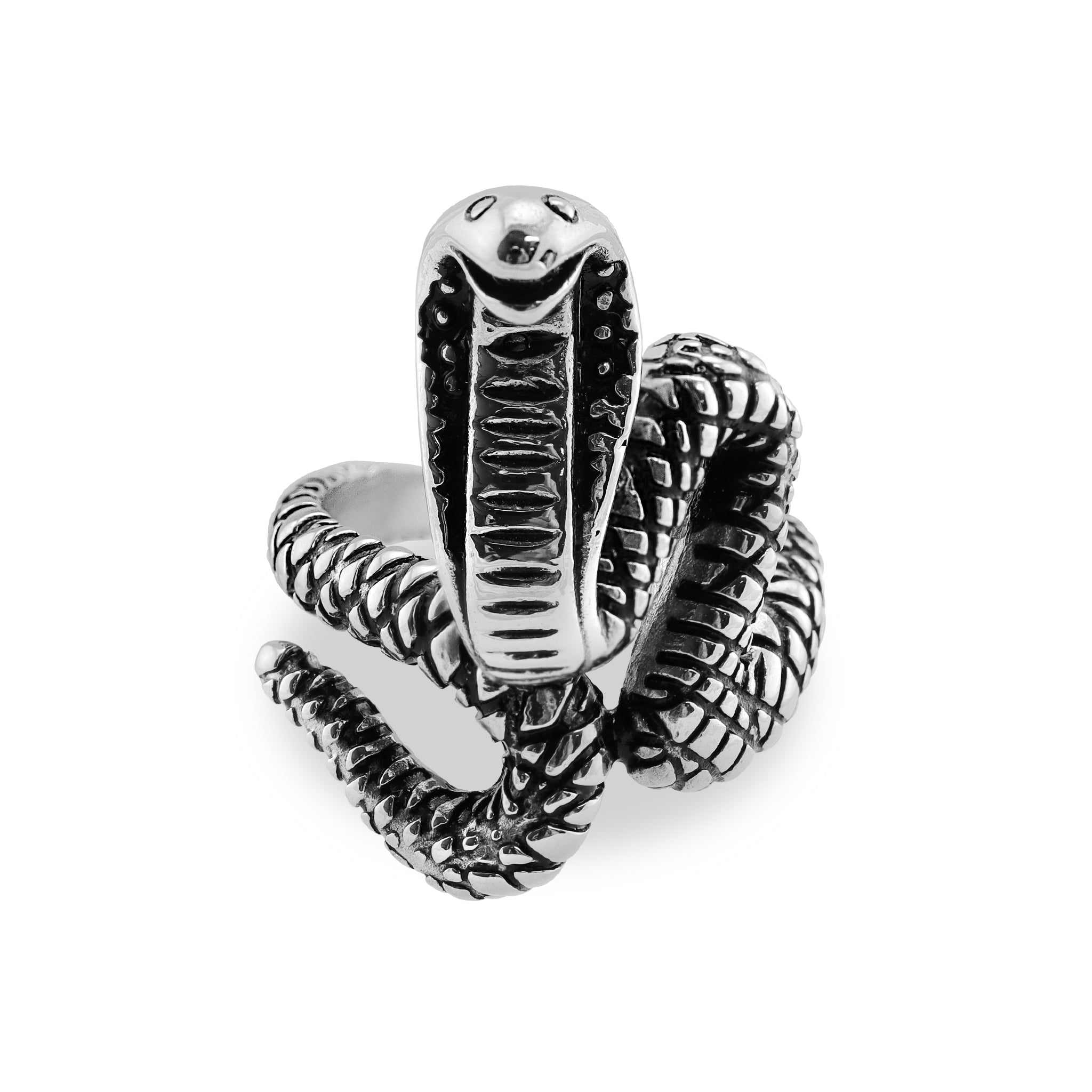 Detailed Cobra Stainless Steel Polished Ring