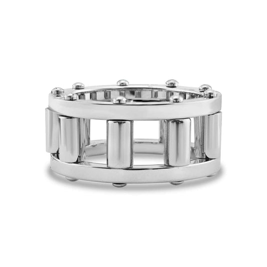 Bike Chain Stainless Steel Polished Ring