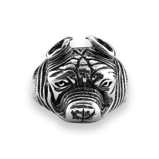 Detailed Pit Bull Stainless Steel Ring