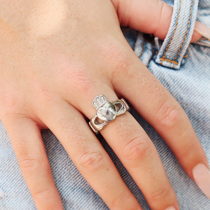 Stainless Steel Detailed Claddagh Ring
