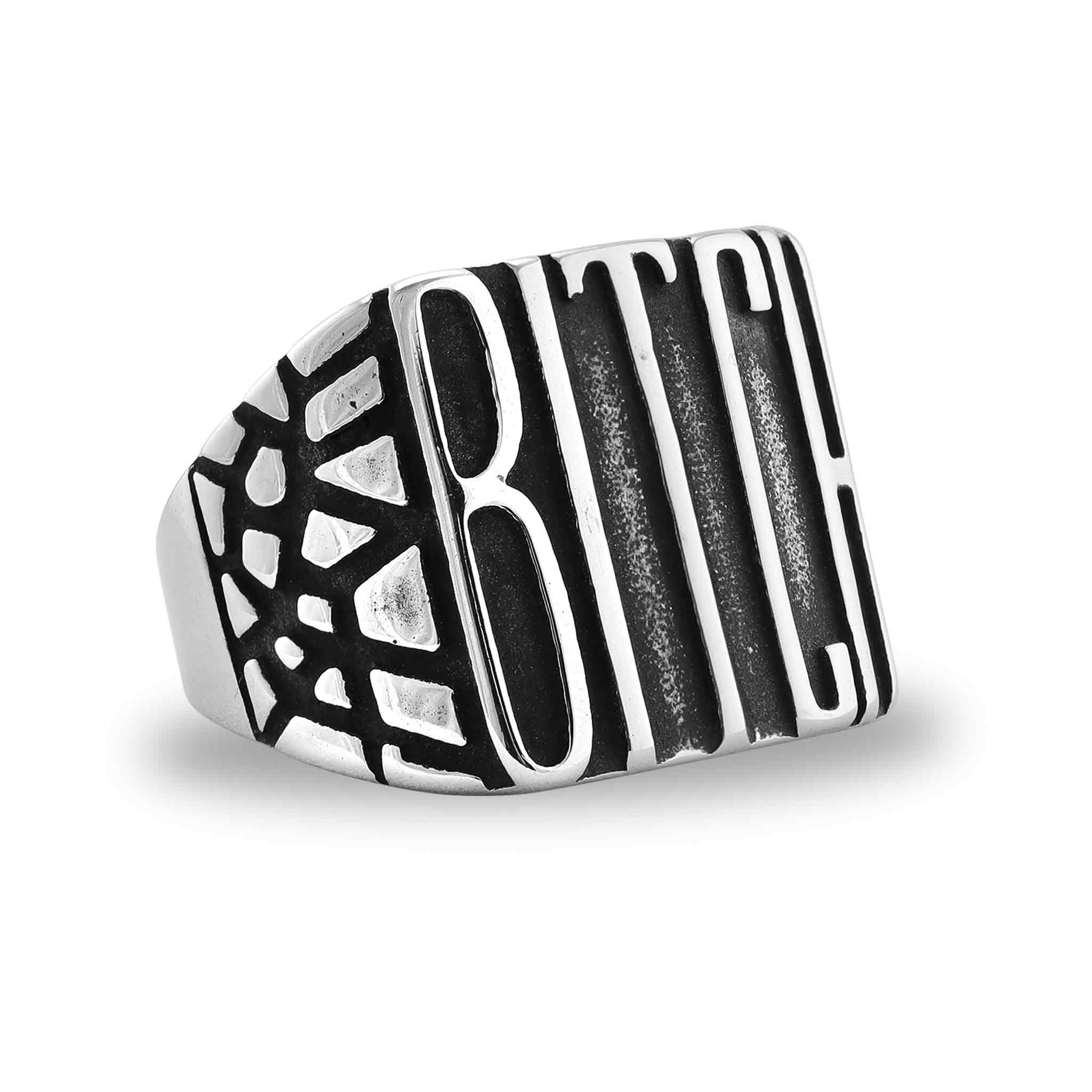 Stainless Steel "BITCH" Signet Ring