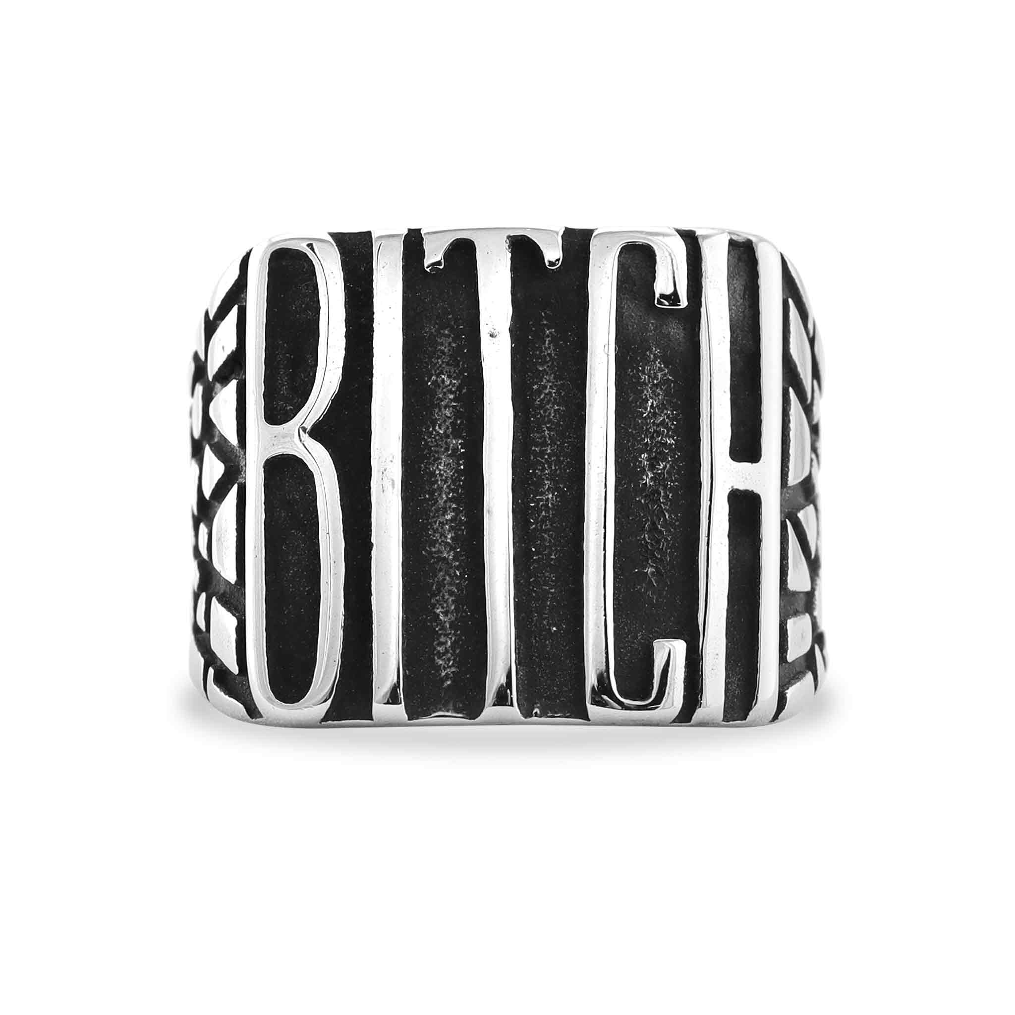 Stainless Steel "BITCH" Signet Ring