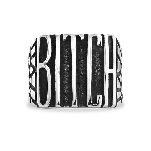Stainless Steel "BITCH" Signet Ring