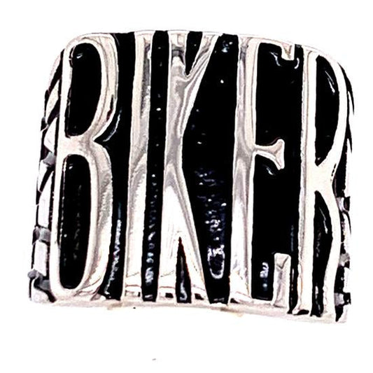 Detailed "BIKER" Stainless Steel Women's Ring
