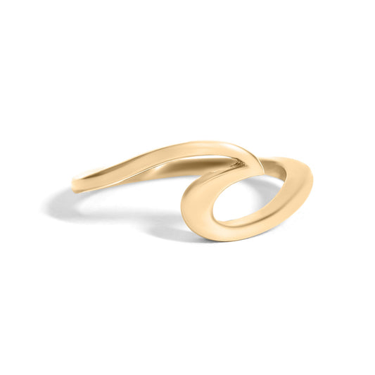Stainless Steel 18K Gold PVD Coated Wave Ring