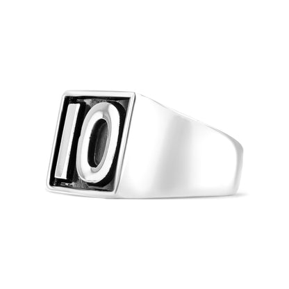 Stainless Steel Iron Order "IO" Insignia Signet Ring