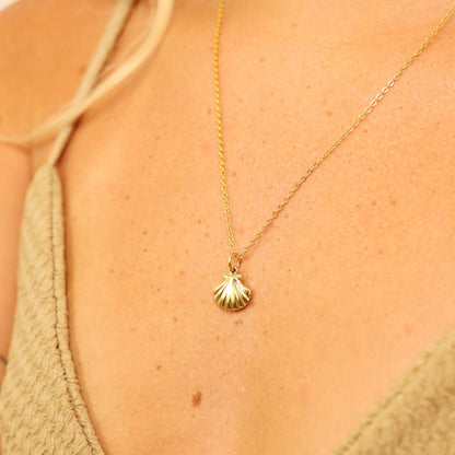 18K Gold PVD Stainless Steel Clam Shell Charm