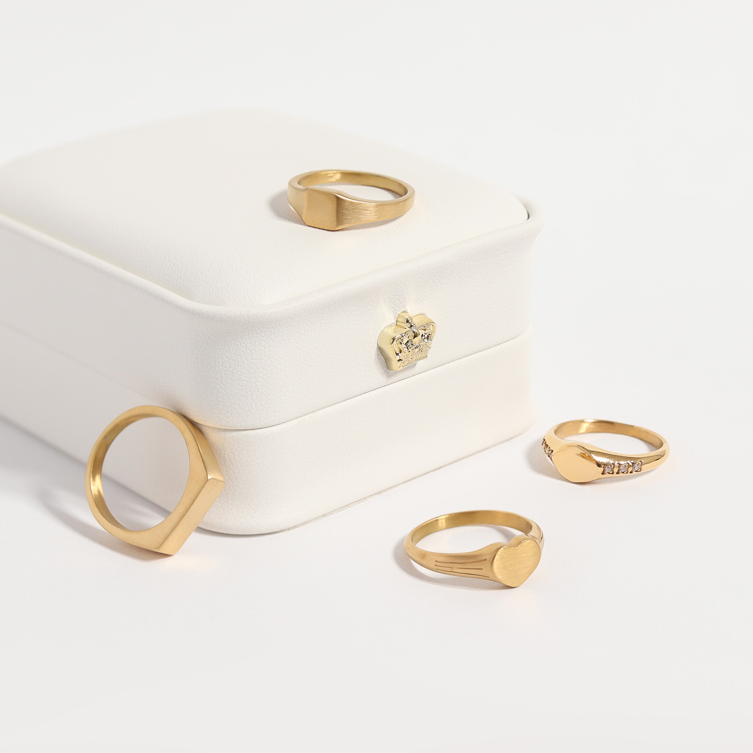 18K Gold PVD Stainless Steel Blank Engravable Square Signet Ring