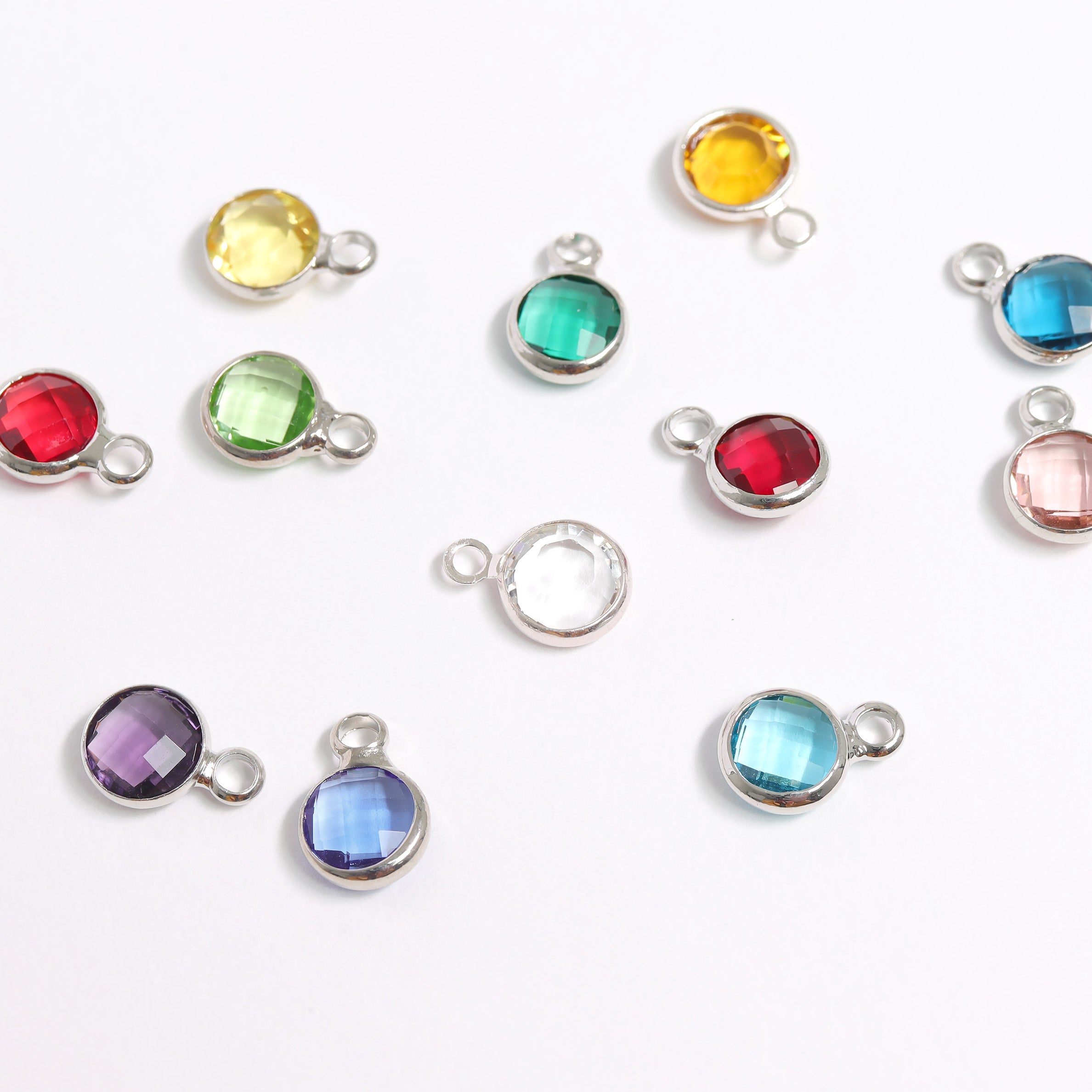 Birthstone Colored CZ Charms