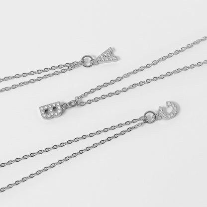 Stainless Steel Pave Set CZ Initial Letter Charms