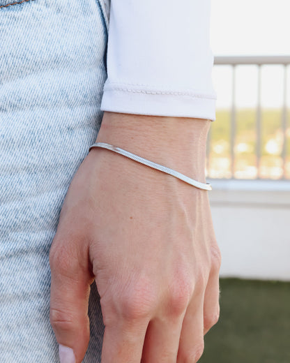 Stainless Steel Herringbone Chain Bracelet
