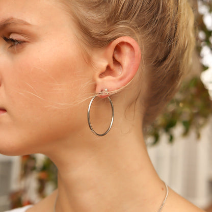 18K Gold PVD Stainless Steel Round Tube Hoop Earrings