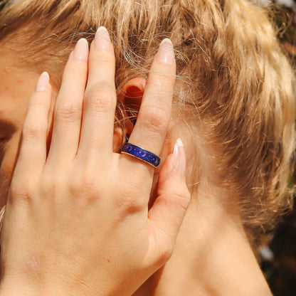 Stainless Steel Mood Band With Stars And Moons Ring