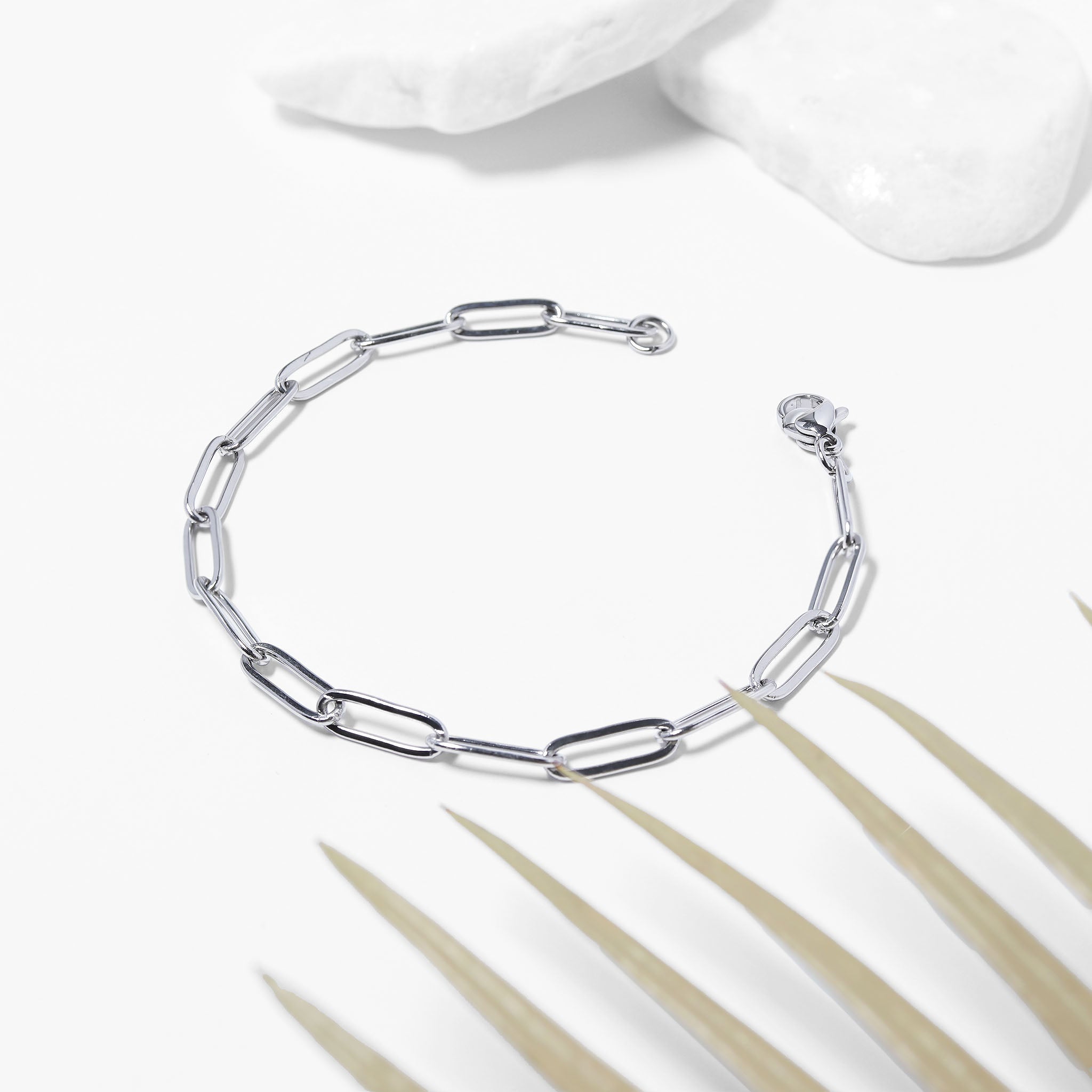 18K Gold PVD Stainless Steel Paperclip Chain Bracelet