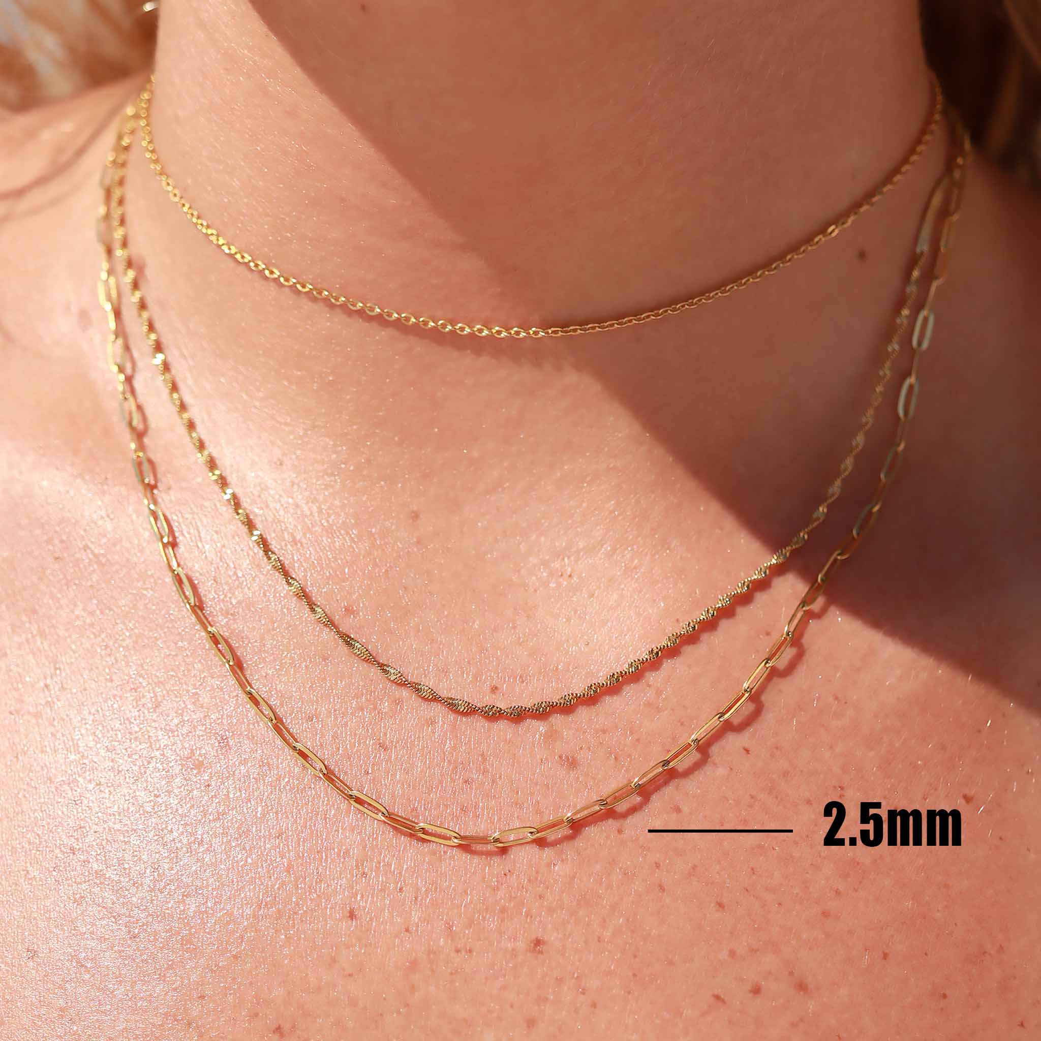 18K Gold PVD Stainless Steel Paperclip Chain - By The Foot