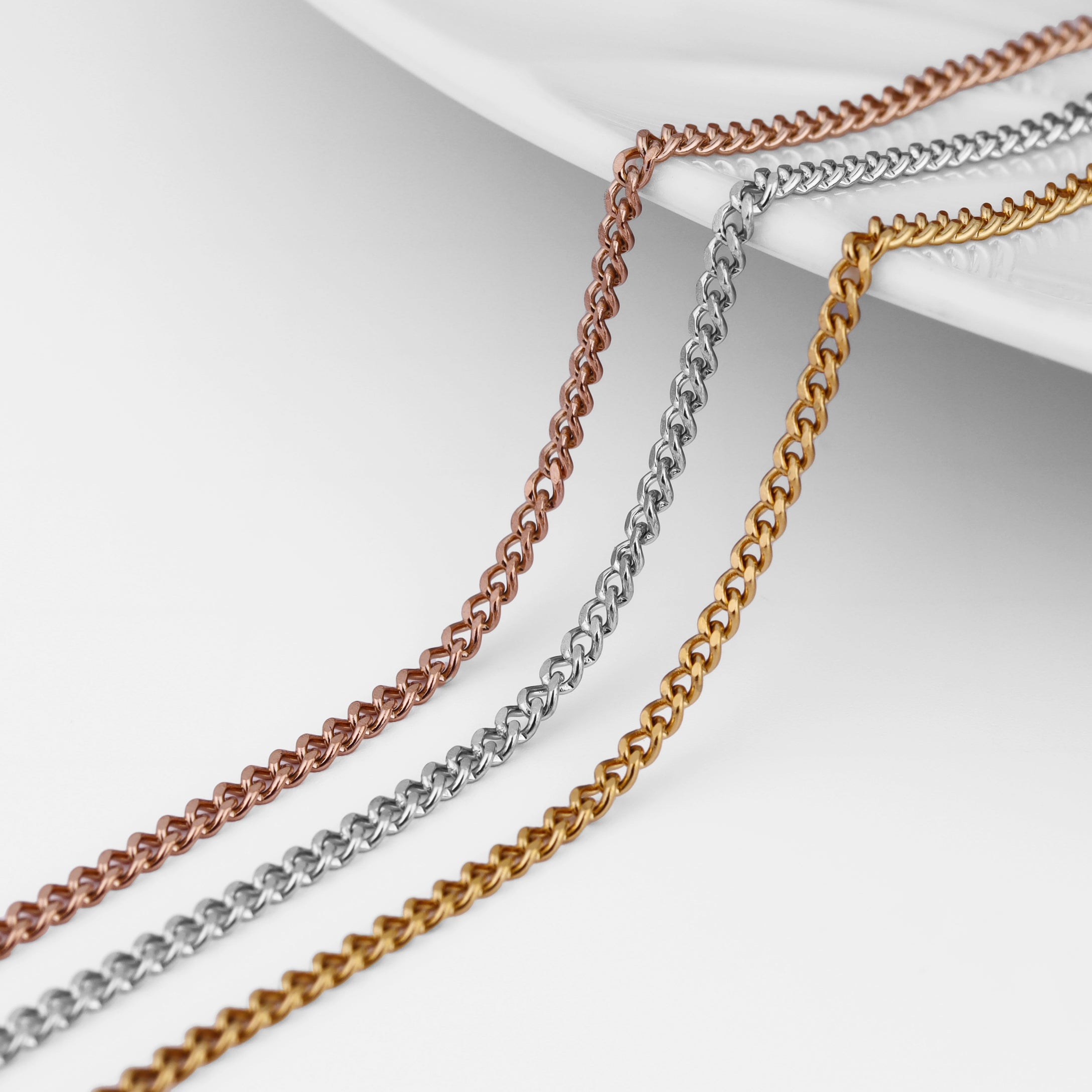 Stainless Steel 2mm Diamond Cut Curb Chain 164' Spool 50 meter