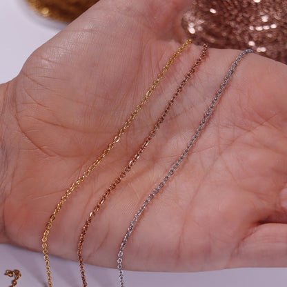 1.5mm 18K Gold PVD Stainless Steel Oval Loop Permanent Jewelry Chain By The Foot