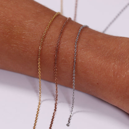2mm 18K Gold PVD Stainless Steel Oval Loop Permanent Jewelry Chain By The Foot