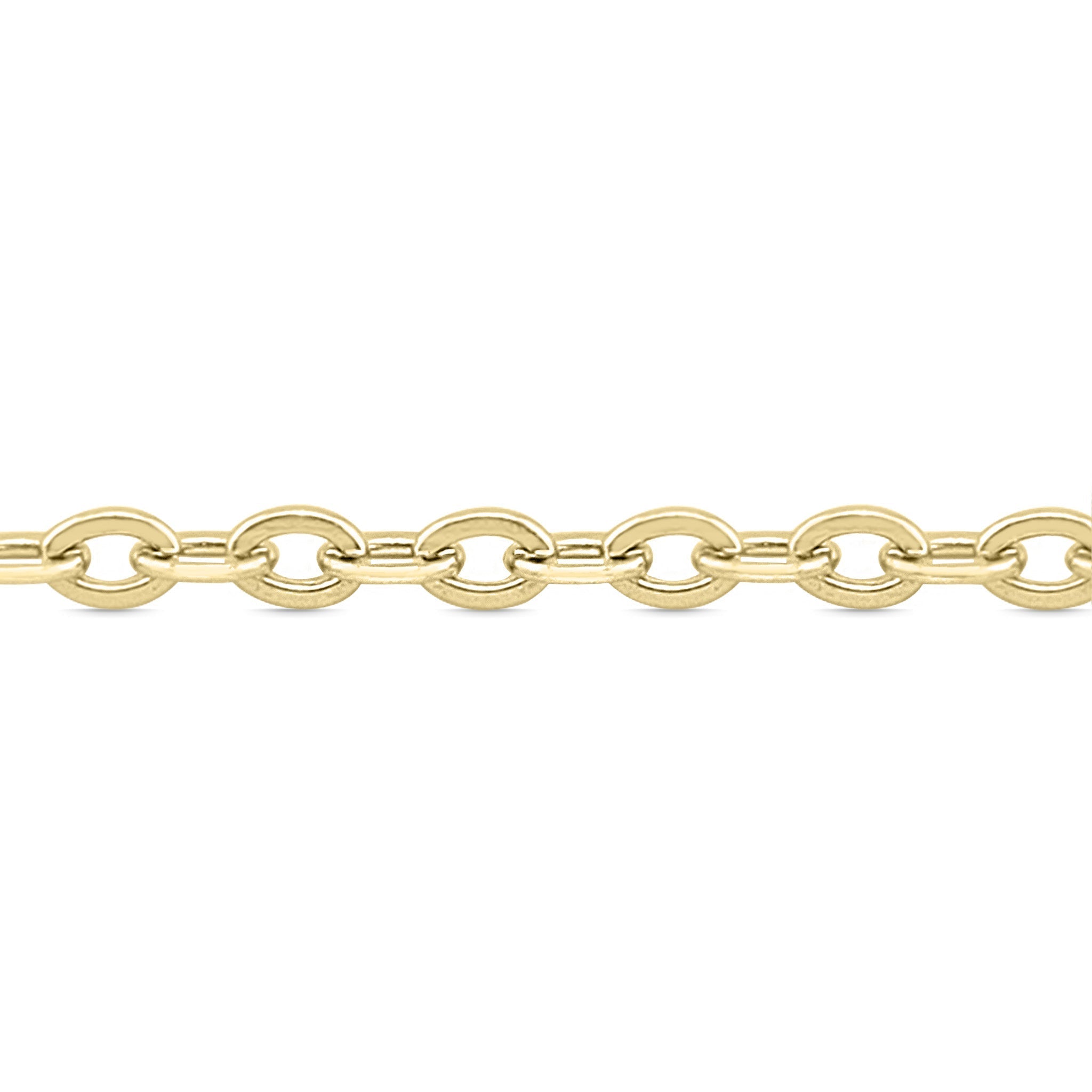 2mm 18K Gold PVD Stainless Steel Oval Loop Permanent Jewelry Chain By The Foot