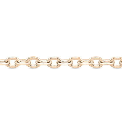 2mm 18K Gold PVD Stainless Steel Oval Loop Permanent Jewelry Chain By The Foot