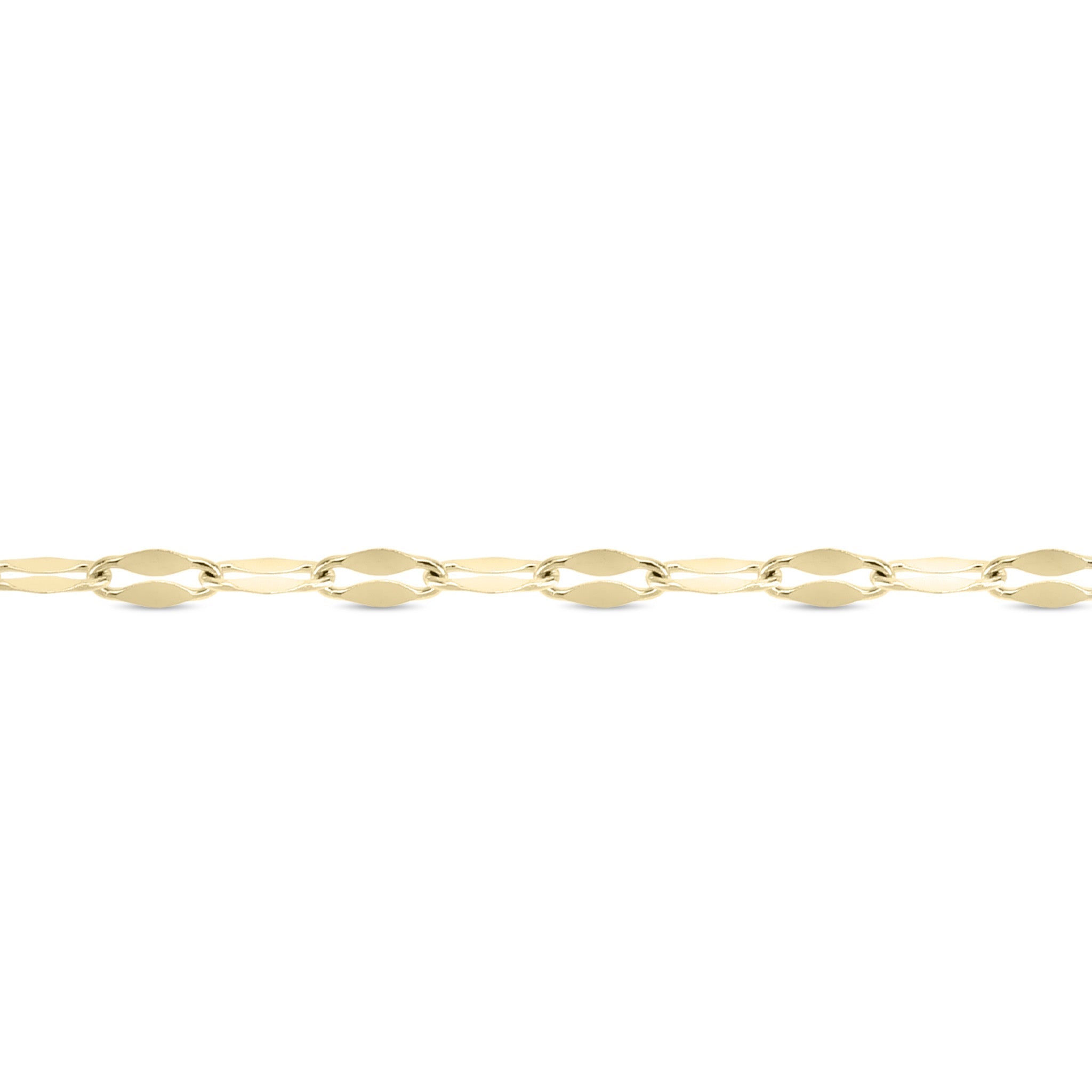 2mm 18K Gold PVD Stainless Steel Lip Permanent Jewelry Chain By The Foot