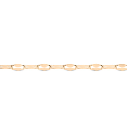 2mm 18K Gold PVD Stainless Steel Lip Permanent Jewelry Chain By The Foot