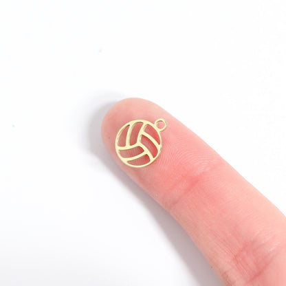 18K Gold PVD Stainless Steel Volley Ball Charm