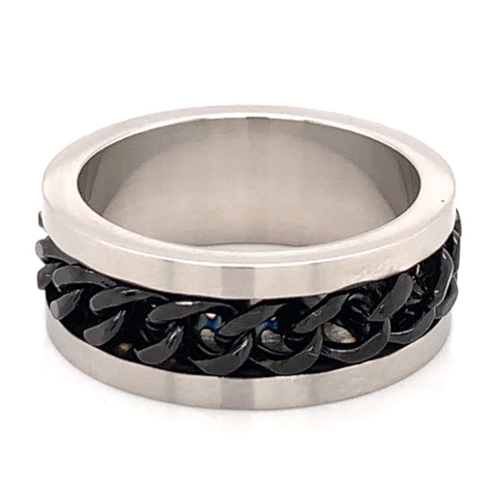 Stainless Steel Chain Biker Band Ring
