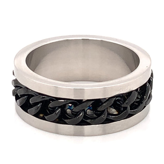 Stainless Steel Chain Biker Band Ring