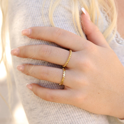 18K Gold PVD Stainless Steel Flat Circle Stacking Ring