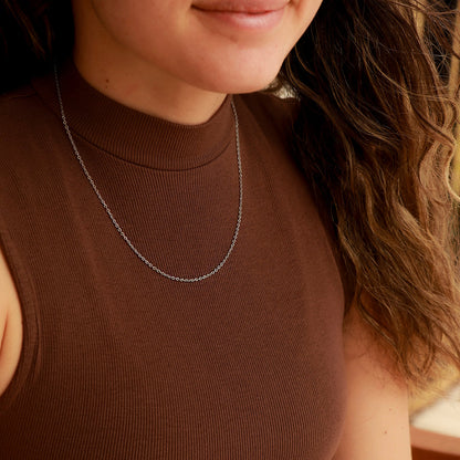 18K Gold PVD Stainless Steel Crimped Oval Link Chain Necklace