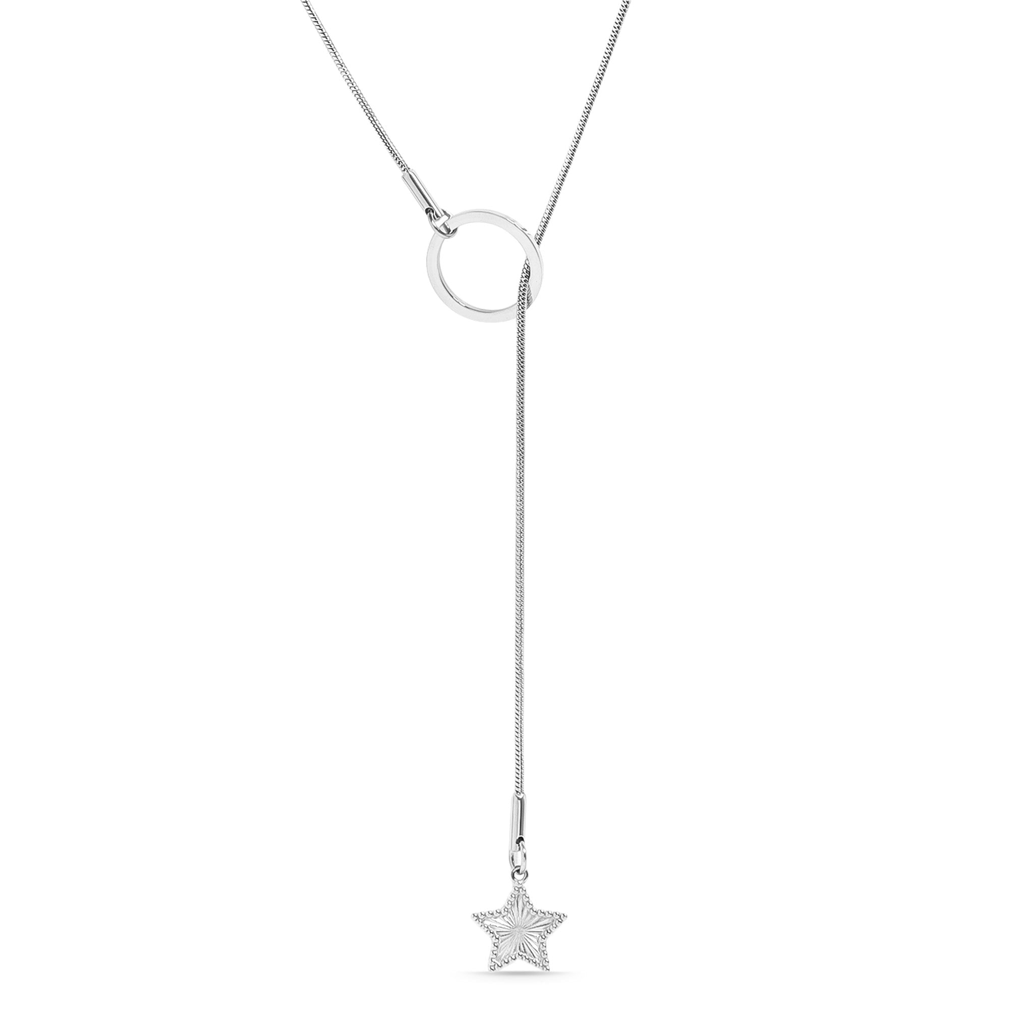 18K Gold PVD Stainless Steel Star Lariat Necklace