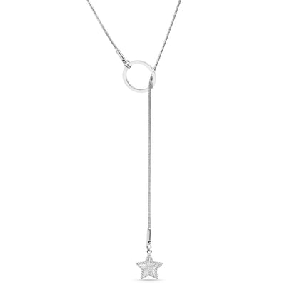 18K Gold PVD Stainless Steel Star Lariat Necklace