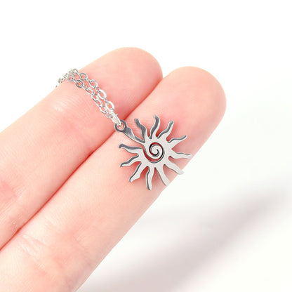 18K Gold PVD Stainless Steel Spiral Sun Charm