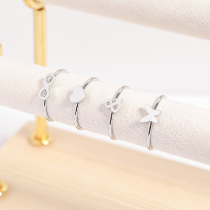 Stainless Steel Symbol Stacking Rings
