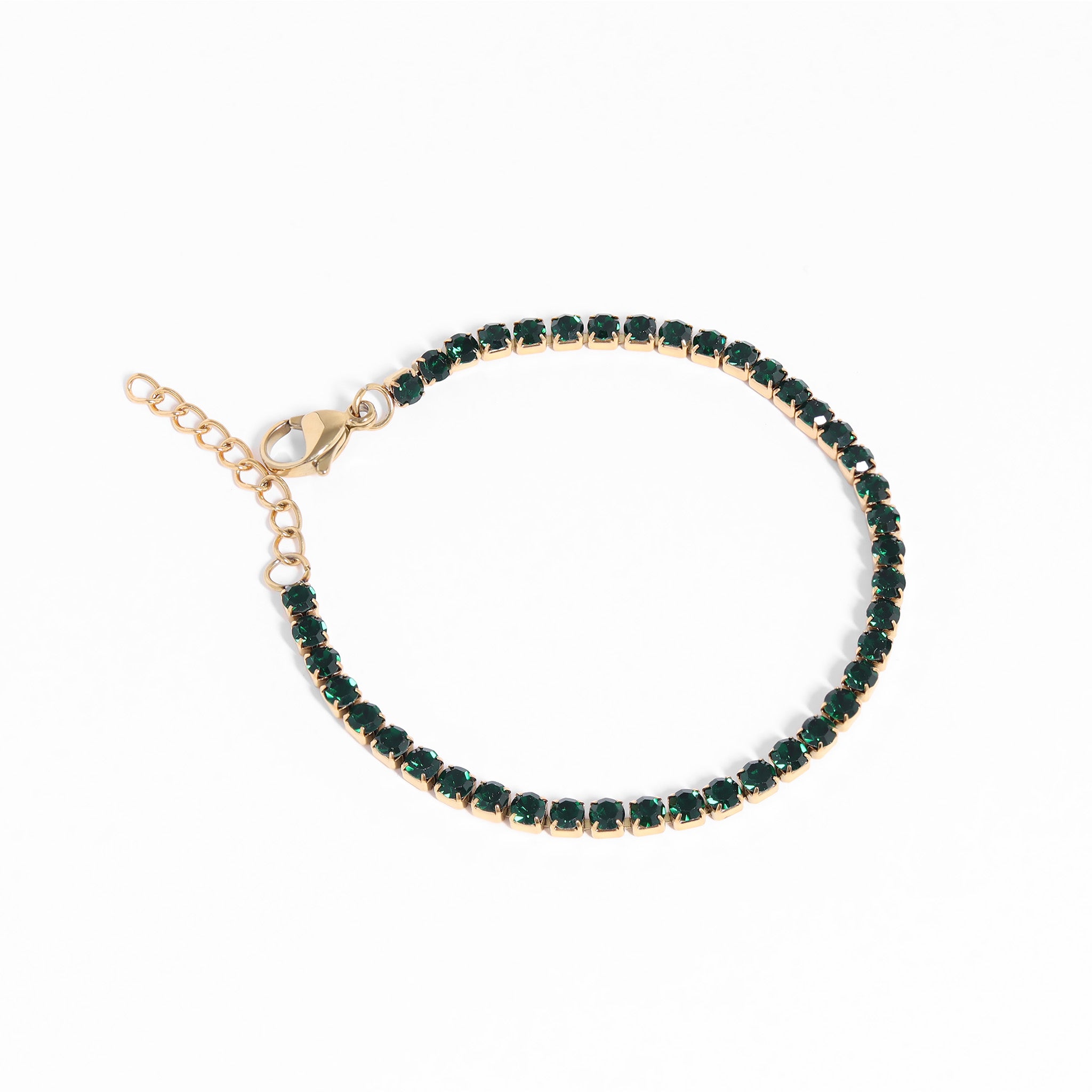 18K Gold PVD Stainless Steel Birthstone Tennis Chain Bracelet