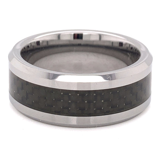 Tungsten Black Fiber Center Comfort Fit Ring