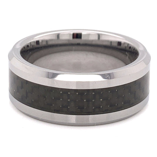 Tungsten Black Fiber Center Comfort Fit Ring