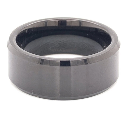 Polished Black Tungsten Comfort Fit Ring