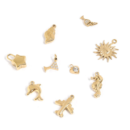 18K Gold PVD Stainless Steel Nautical Charm Set