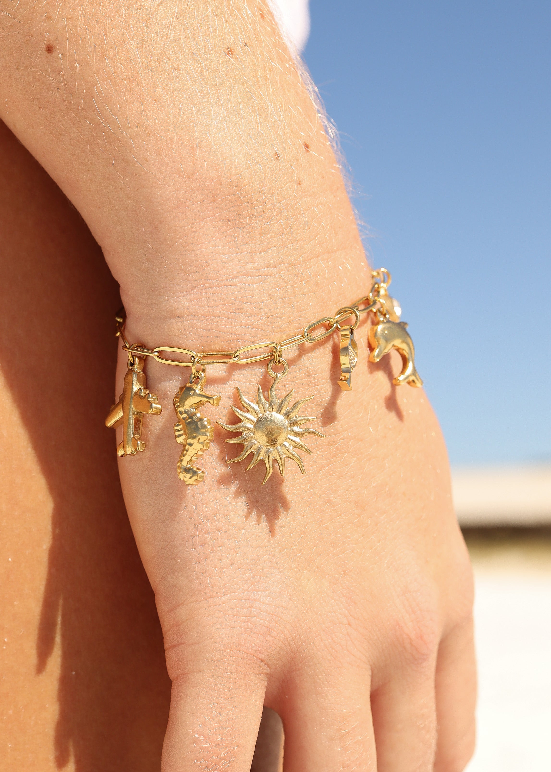 18K Gold PVD Stainless Steel Nautical Charm Set