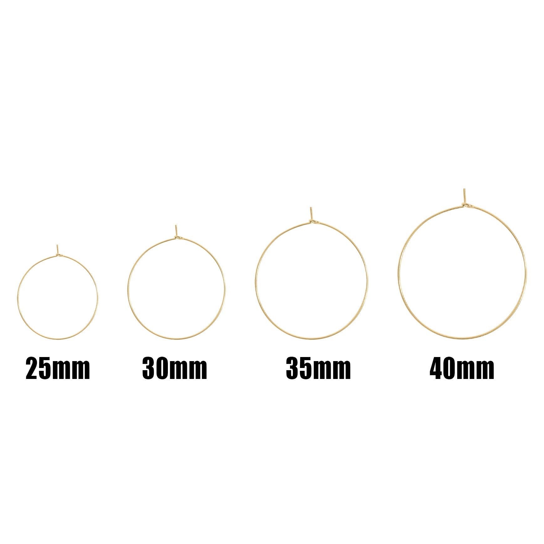 18K Gold PVD Stainless Steel Wire Hoop Earrings