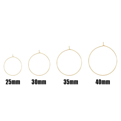 18K Gold PVD Stainless Steel Wire Hoop Earrings