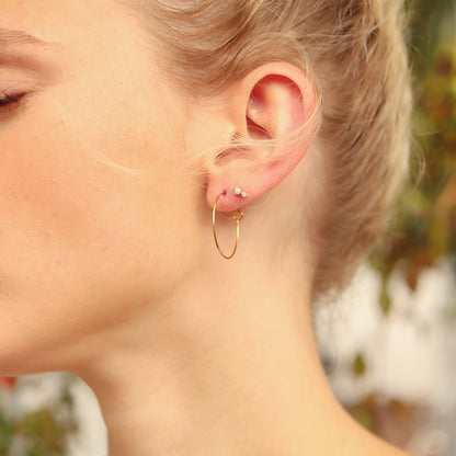 18K Gold PVD Stainless Steel Wire Hoop Earrings