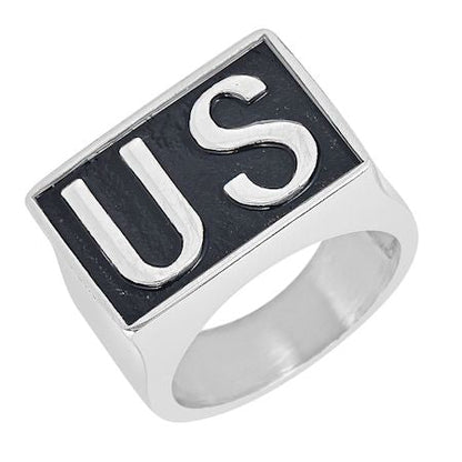 Stainless Steel United States "US" Insignia Signet Ring